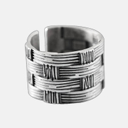 Vintage Woven Bamboo Sterling Silver Ring