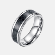 Anello in acciaio inossidabile con maglia in fibra di carbonio