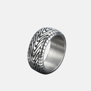 Retro Tires Stainless Steel Men's Ring