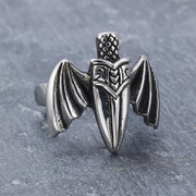 Winged Dagger Stainless Steel Ring