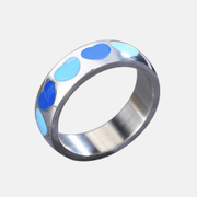 Simple Coloured Heart Shaped Stainless Steel Ring