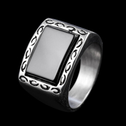 Simple Tiger Eye Stone Stainless Steel Ring