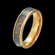 Inlaid Colorful Opal Stainless Steel Ring