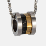 Roman Numerals Stainless Steel Couple Pendant
