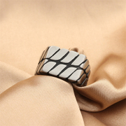 Chain Stripe Stainless Steel Men’s Ring