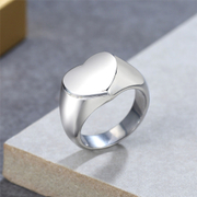 My Treasure Heart-Shaped Stainless Steel Ring