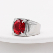 Minimalist Gem-set Stainless Steel Ring
