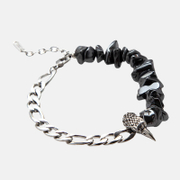 Eagle Beak Black Stone Edelstahlarmband