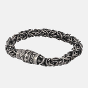 Retro Pattern Magnet Buckle Stainless Steel Bracelet