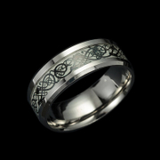 Dragon Pattern Stainless Steel Luminous Ring