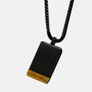 Lettering Yellow Tiger Eye Stainless Steel Necklace