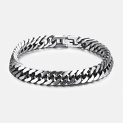 Bracelet pour homme en acier inoxydable poli double tressage