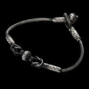 Sterling Silver Men's Transfer Braided Bracelet