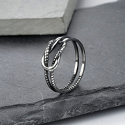 Twist Rope Knot Stainless Steel Ring