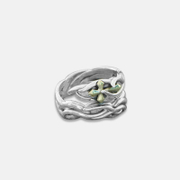 Anello regolabile in argento sterling con spine incrociate