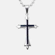 Fleuree-Kreuz-Anhänger aus Edelstahl