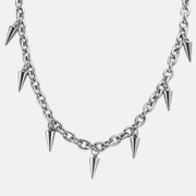 Collana in acciaio inossidabile con chiodo a triangolo rovesciato punk