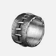 Textured Stainless Steel Men's Ring