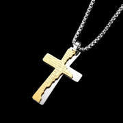 Christianity Jesus Prayer Cross Men's Necklace
