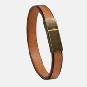 Cowhide Lettering Stainless Steel Men's Bracelet
