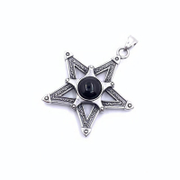 Double Sided Tiger Eye Pentagram Stainless Steel Pendant