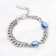 Simple CZ Stone Stainless Steel Bracelet