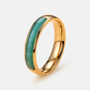 Vintage Opal Stainless Steel Ring