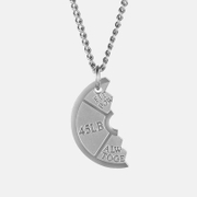 Pendentif Couple Acier Inoxydable Disque Barbell