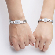 Concentric Interlocking Stainless Steel Couple Bracelets Set