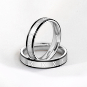 Simple Roman Numeral Stainless Steel Ring