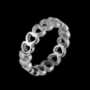Hollow Heart Shaped Stainless Steel Ring