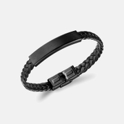 Black Woven Smooth Stainless Steel Men's Bracelet